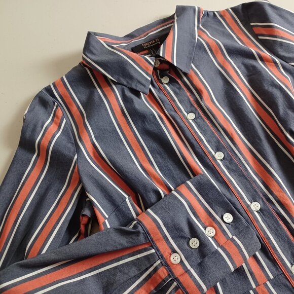 Forever 21 Striped Shirt Dress - Picture 3 of 16